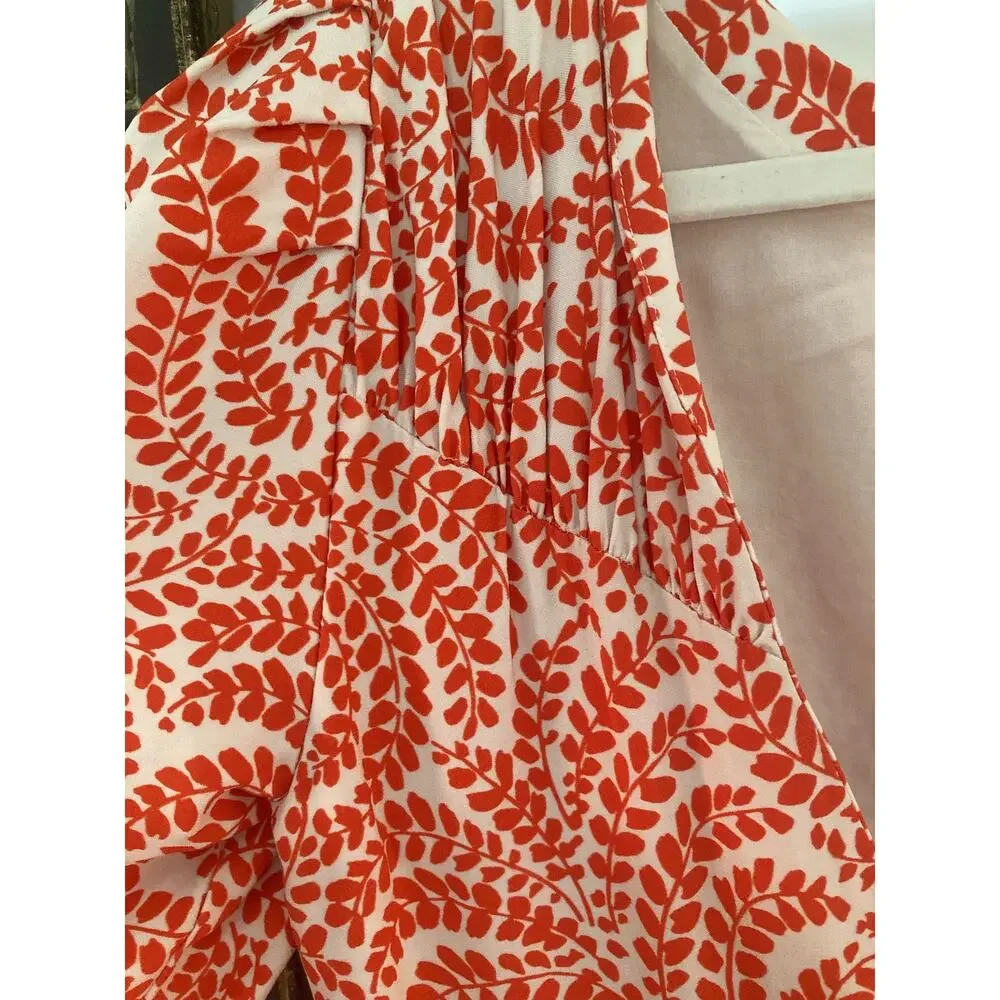 Dries Van Noten SS16 Mermaid Cut Dress Amazing Coral & White Print~  Size 38 - Picture 12 of 16